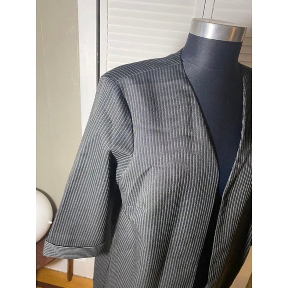 Vintage Helene Blake Kimono Duster Coat Pinstripe 14 - Picture 3 of 12